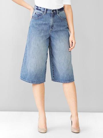 Gap Women 1969 Wide Leg Denim Culottes - Medium Indigo