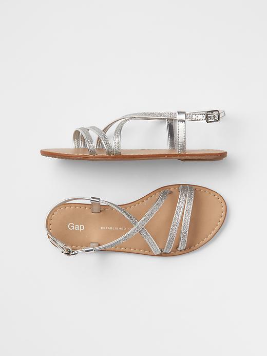 Gap Glitter Crisscross Sandals - Silver