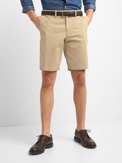 Gap Men Stretch Twill Shorts 10 - Iconic Khaki