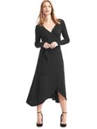 Gap Women Softspun Knit Wrap Midi Dress - True Black