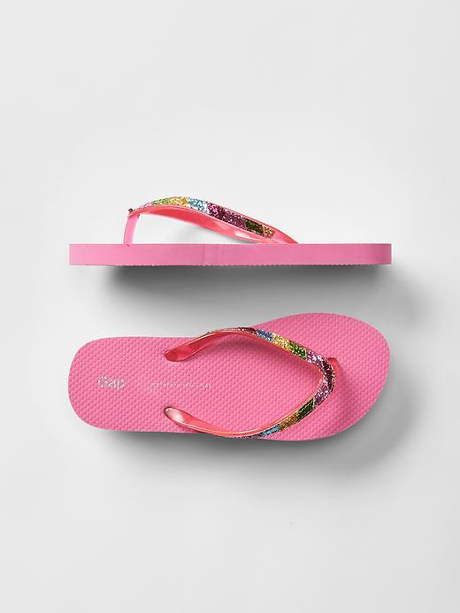 Gap Rainbow Glitter Flip Flops - Devi Pink