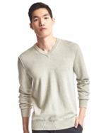 Gap Men V Neck Sweater - Light Gray