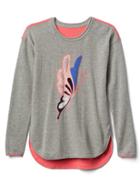 Gap Women Intarsia Colorblock Hi Lo Sweater - Butterfly