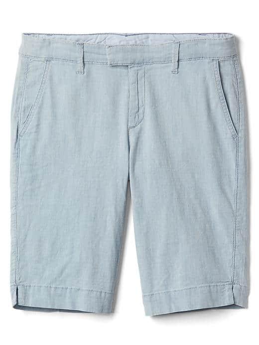 Gap Women Mid Rise Denim Bermuda Shorts - Phosphorus