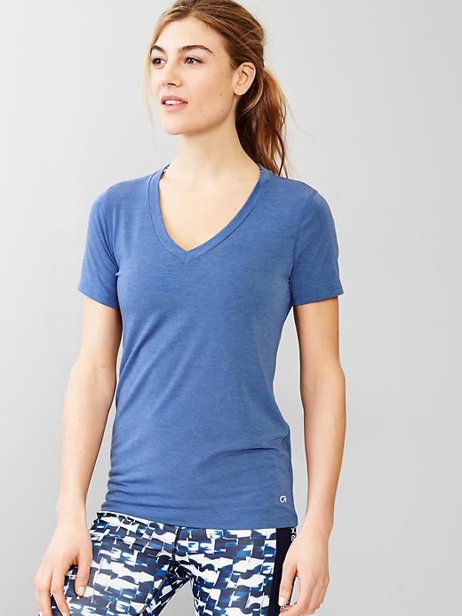Gap Women Gapfit Breathe V Neck Tee - Blue Willow