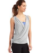 Gap Women Gapfit Breathe Wrap Tank - Lt Heather Grey