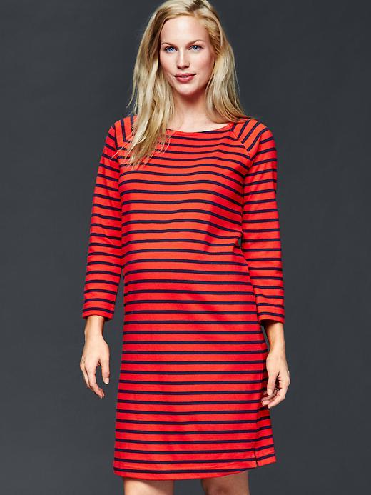 Gap Stripe Boatneck Shift Dress - Red Stripe