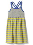 Gap Print Double Spaghetti Dress - Yellow Stripe