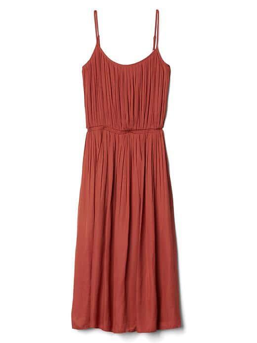 Gap Women Drapey Pleated Midi Dress - New Coral