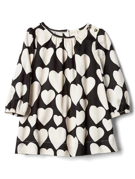 Gap Hearts Long Sleeve Dress - True Black