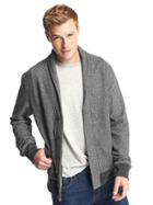 Gap Men French Terry Shawl Collar Cardigan - Dark Charcoal