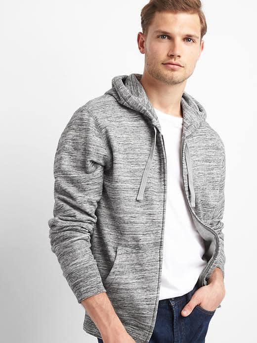 Gap Women French Terry Zip Hoodie - New Heather Grey