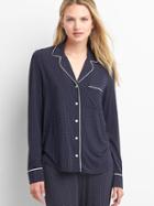 Gap Women Pure Body Lightweight Sleep Shirt - Dark Indigo Dots