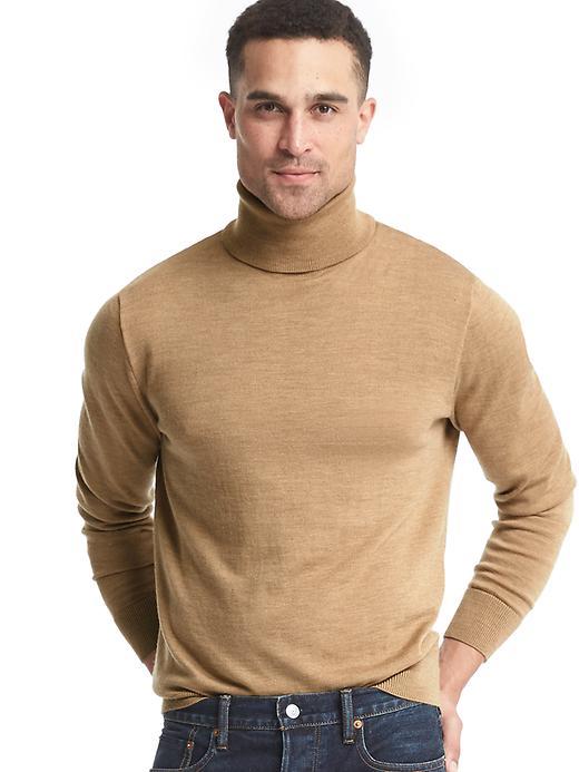 Gap Men Merino Wool Turtlenck Sweater - Light Camel