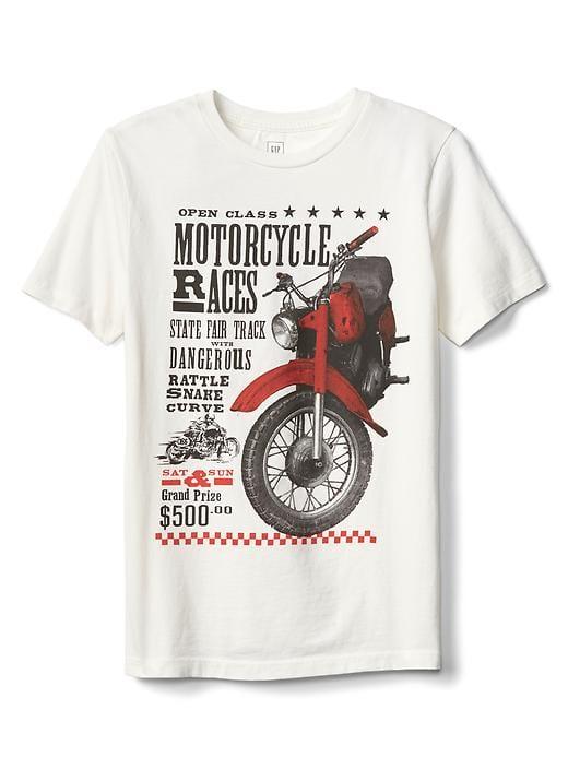 Gap Graphic Short Sleeve Tee - Motorcycle Off White