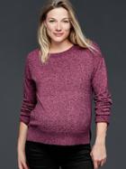 Gap Women Drop Shoulder Crew Sweater - Berry