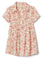 Gap Floral Short Sleeve Shirtdress - Pink Flower Flake