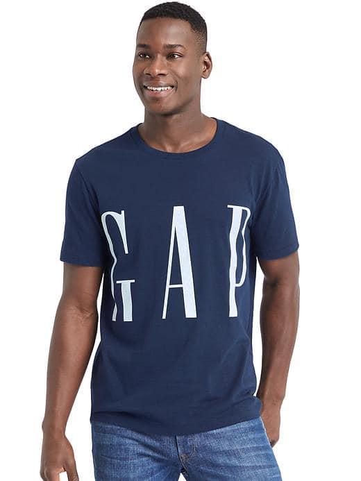 Gap Men Crop Logo Crewneck Tee - Tapestry Navy