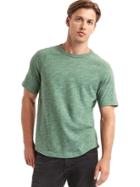 Gap Men Marled Short Sleeve Raglan Tee - Midnight Fog