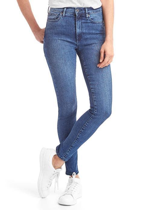 Gap Women Mid Rise Sculpt True Skinny Ankle Jeans - Dark Indigo