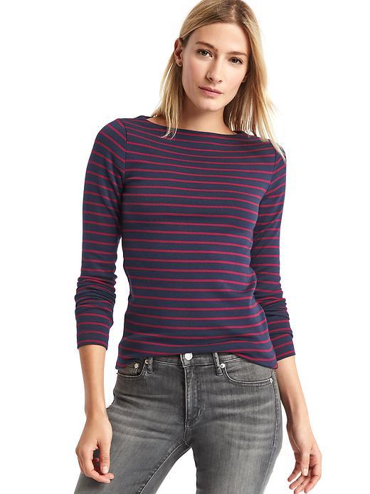 Gap Modern Stripe Boatneck Tee - Red Stripe