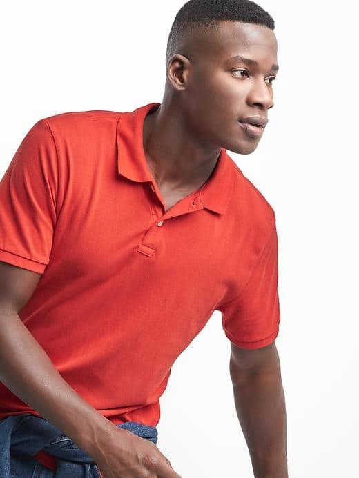 Gap Solid Pique Polo - Persimmon