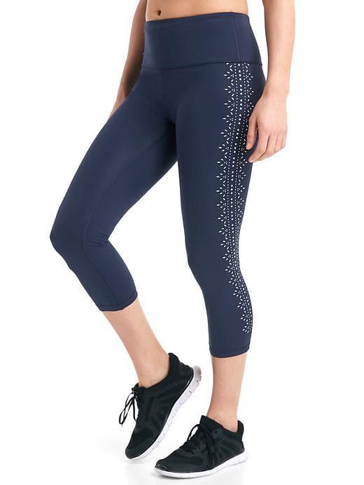 Gap Women Gfast Embroidered Crop Leggings - True Indigo