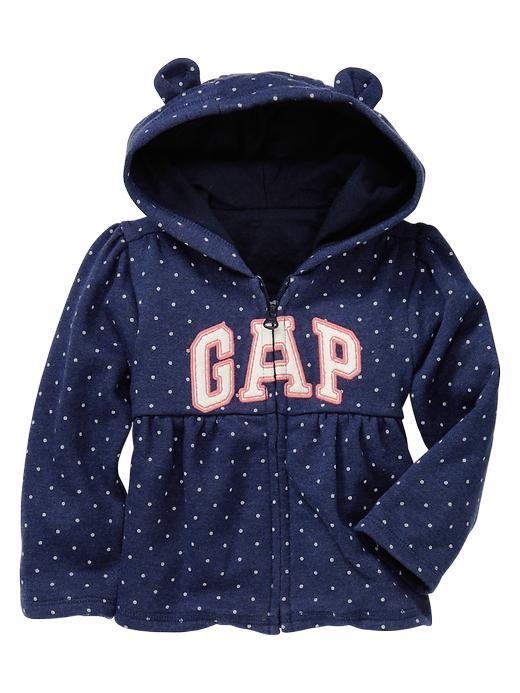 Gap Bear Arch Logo Hoodie - Heather Blue