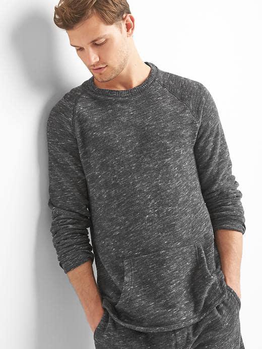 Gap Women Brushed Terry Crew Sweatshirt - Charcoal Heather