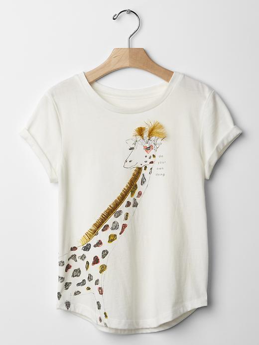 Gap Embellished Safari Graphic Tee - New Off White