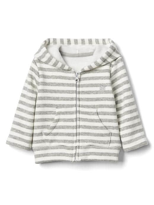 Gap Cozy Striped Gnome Hoodie - Gray Stripe