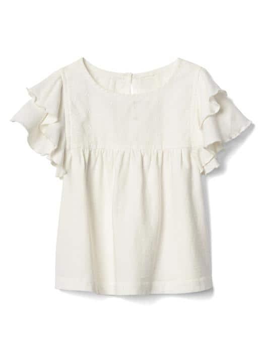 Gap Eyelet Keyhole Flutter Top - New Off White