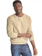 Gap Men Soft Textured Crewneck Sweater - Oatmeal/camel