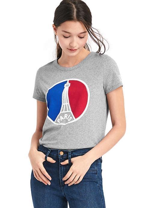 Gap Women City Graphic Crewneck Tee - Heather Grey