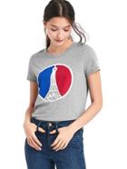 Gap Women City Graphic Crewneck Tee - Heather Grey