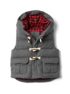 Gap Quilted Toggle Hoodie Vest - Charcoal Gray