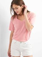 Gap Women V Neck Pocket Tee - Mauve Mist