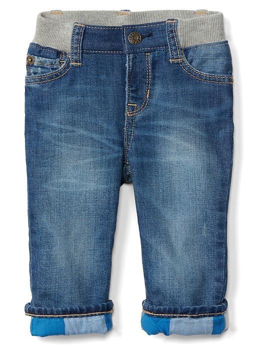 Gap 1969 First Flannel Lined Straight Jeans - Denim
