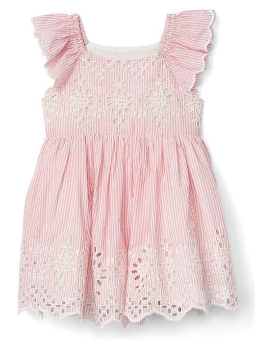Gap Eyelet Flutter Dress - Apple Blossom