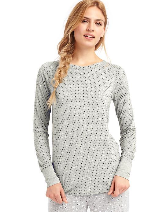 Gap Women Pure Body Long Sleeve Tee - Mini Dot Grey
