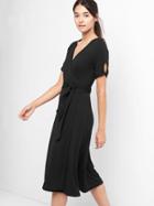 Gap Women Softspun Wrap Midi Dress - True Black