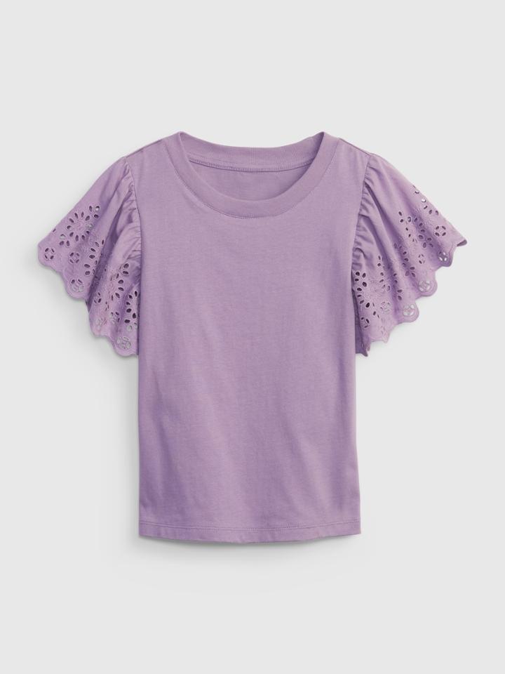 Kids Eyelet Sleeve Top