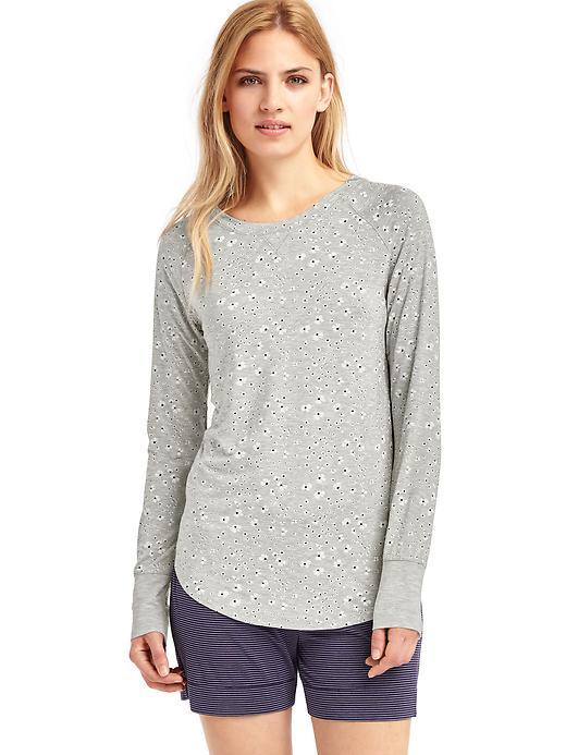 Gap Women Pure Body Long Sleeve Tee - White Flower