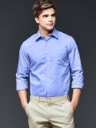 Gap Wrinkle Resistant Chambray Shirt - Blue Chambray