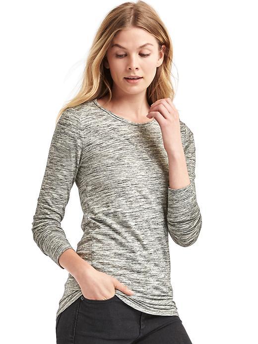 Gap Long Sleeve Tunic Tee - Space Dye Grey Marl