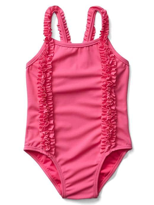 Gap Ruffle Trim Swim One Piece - Phoebe Pink
