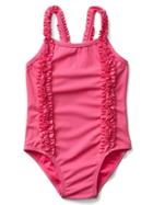Gap Ruffle Trim Swim One Piece - Phoebe Pink