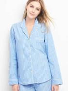 Gap Women Stripe Poplin Sleep Shirt - Basic Stripe Lt Blue
