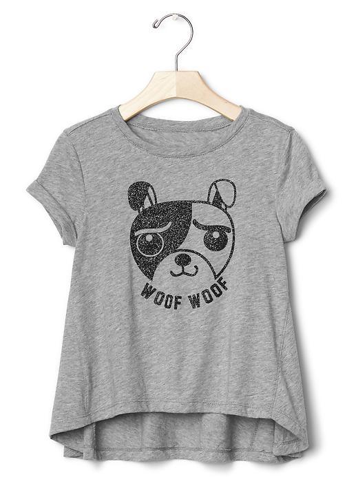Gap Glitter Graphic Swing Tee - Grey Heather