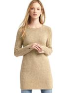 Gap Women Side Slit Sweater Tunic - Camel Heather